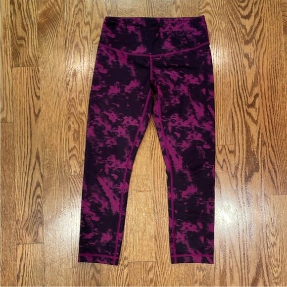 Lululemon Wunder Under Crop II *Full-On Luon Breezie Regal Plum Black Leggings 4 - Picture 2 of 14